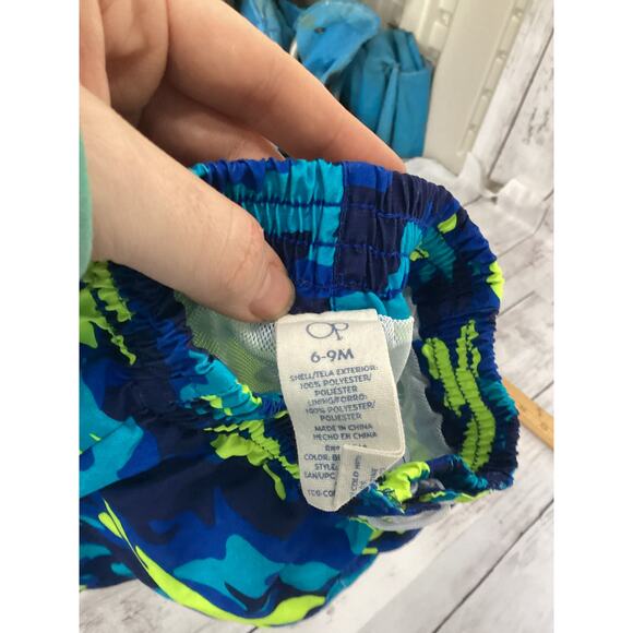 OP OCEAN PACIFIC Boys SWIM SHORTS TRUNKS CAMOFLAUGE Blue - Picture 2 of 3